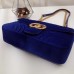 Gucci Blue GG Marmont Small Velvet Shoulder Bag