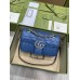 Gucci GG Marmont Mini Shoulder Bag In Blue Matelasse Leather