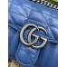 Gucci GG Marmont Mini Shoulder Bag In Blue Matelasse Leather