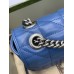 Gucci GG Marmont Mini Shoulder Bag In Blue Matelasse Leather