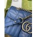 Gucci GG Marmont Mini Shoulder Bag In Blue Matelasse Leather