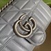 Gucci GG Marmont Mini Shoulder Bag In Grey Matelasse Leather