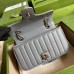 Gucci GG Marmont Mini Shoulder Bag In Grey Matelasse Leather