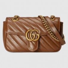 Gucci Brown GG Marmont Mini Matelasse Shoulder Bag