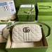 Gucci GG Marmont Small Shoulder Bag In White Matelasse Leather