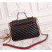 Gucci GG Marmont Small Top Handle Bag In Black Diagonal Leather