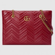 Gucci Red GG Marmont Matelasse Medium Tote