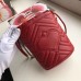 Gucci GG Marmont Mini Bucket Bag In Red Matelasse Leather