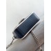Gucci GG Marmont Mini Top Handle Bag In Blue Diagonal Leather
