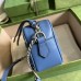 Gucci GG Marmont Mini Camera Bag In Blue Matelasse Leather