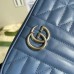 Gucci GG Marmont Mini Camera Bag In Blue Matelasse Leather