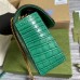 Gucci GG Marmont Small Bag In Green Crocodile Embossed Leather