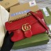 Gucci GG Marmont Small Bag In Red Crocodile Embossed Leather