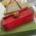 Gucci GG Marmont Small Bag In Red Crocodile Embossed Leather