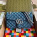 Gucci Blue GG Marmont Multicolor Canvas Small Bag