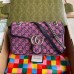 Gucci Pink GG Marmont Multicolor Canvas Small Bag