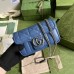 Gucci GG Marmont Super Mini Bag In Blue Matelasse Leather