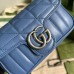 Gucci GG Marmont Super Mini Bag In Blue Matelasse Leather