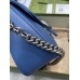 Gucci GG Marmont Mini Top Handle Bag In Blue Matelasse Leather