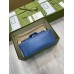 Gucci GG Marmont Mini Top Handle Bag In Blue Matelasse Leather