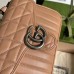 Gucci GG Marmont Mini Top Handle Bag In Beige Matelasse Leather