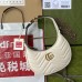 Gucci GG Marmont Half-moon-shaped Bag In White Leather