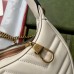 Gucci GG Marmont Half-moon-shaped Bag In White Leather