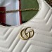 Gucci GG Marmont Half-moon-shaped Bag In White Leather