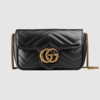 Gucci Black GG Marmont Matelasse Super Mini Bag