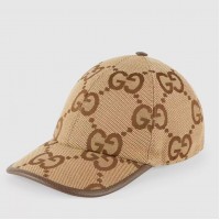 Gucci Camel and ebony jumbo GG canvas baseball hat