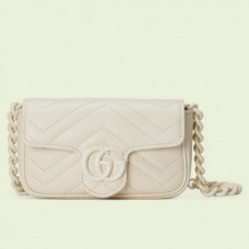 Gucci GG Marmont Belt Bag In White Matelasse Leather