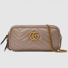 Gucci GG Marmont Mini Chain Bag 546581 Dusty Pink