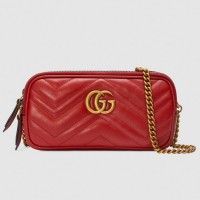 Gucci GG Marmont Mini Chain Bag 546581 Red 2018