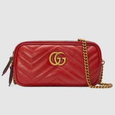 Gucci GG Marmont Mini Chain Bag 546581 Red 2018