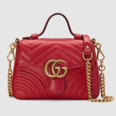 Gucci GG Marmont Mini Top Handle Bag 547260 Red