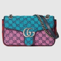 Gucci GG Marmont Multicolor Canvas Small Pink Bag