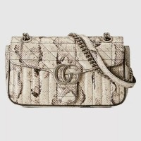 Gucci GG Marmont Small Bag In Python Embossed Leather