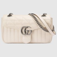 Gucci GG Marmont Small Bag In White Matelasse Calfskin