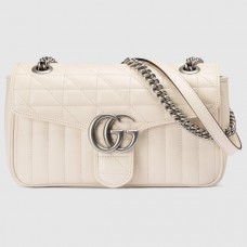 Gucci GG Marmont Small Bag In White Matelasse Calfskin
