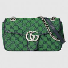 Gucci Green GG Marmont Multicolor Canvas Small Bag