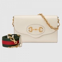 Gucci Horsebit 1955 Small Bag In White Leather