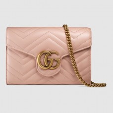 Gucci Pink GG Marmont Matelasse Chain Mini Bag