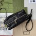 Gucci Trunks Messenger Bag In Black GG Embossed Perforated Leather
