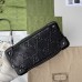 Gucci Trunks Messenger Bag In Black GG Embossed Perforated Leather