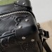 Gucci Trunks Messenger Bag In Black GG Embossed Perforated Leather