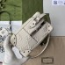 Gucci Trunks Messenger Bag In White GG Embossed Perforated Leather
