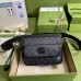 Gucci Black GG Supreme Messenger Bag with Interlocking G