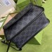 Gucci Black GG Supreme Messenger Bag with Interlocking G
