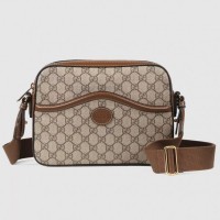 Gucci Beige GG Supreme Messenger Bag with Interlocking G