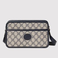 Gucci Mini Blue GG Supreme Bag with Interlocking G